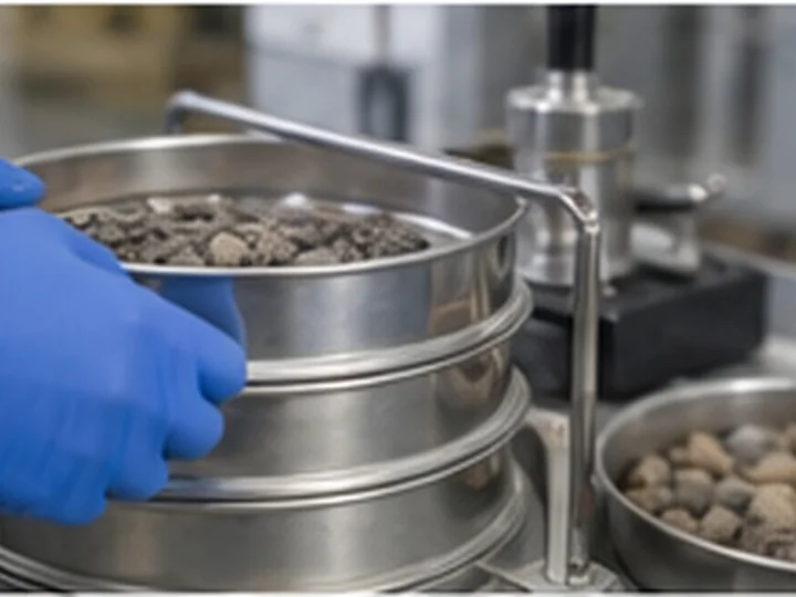 Concrete and aggregate testing equipment in a materials laboratory